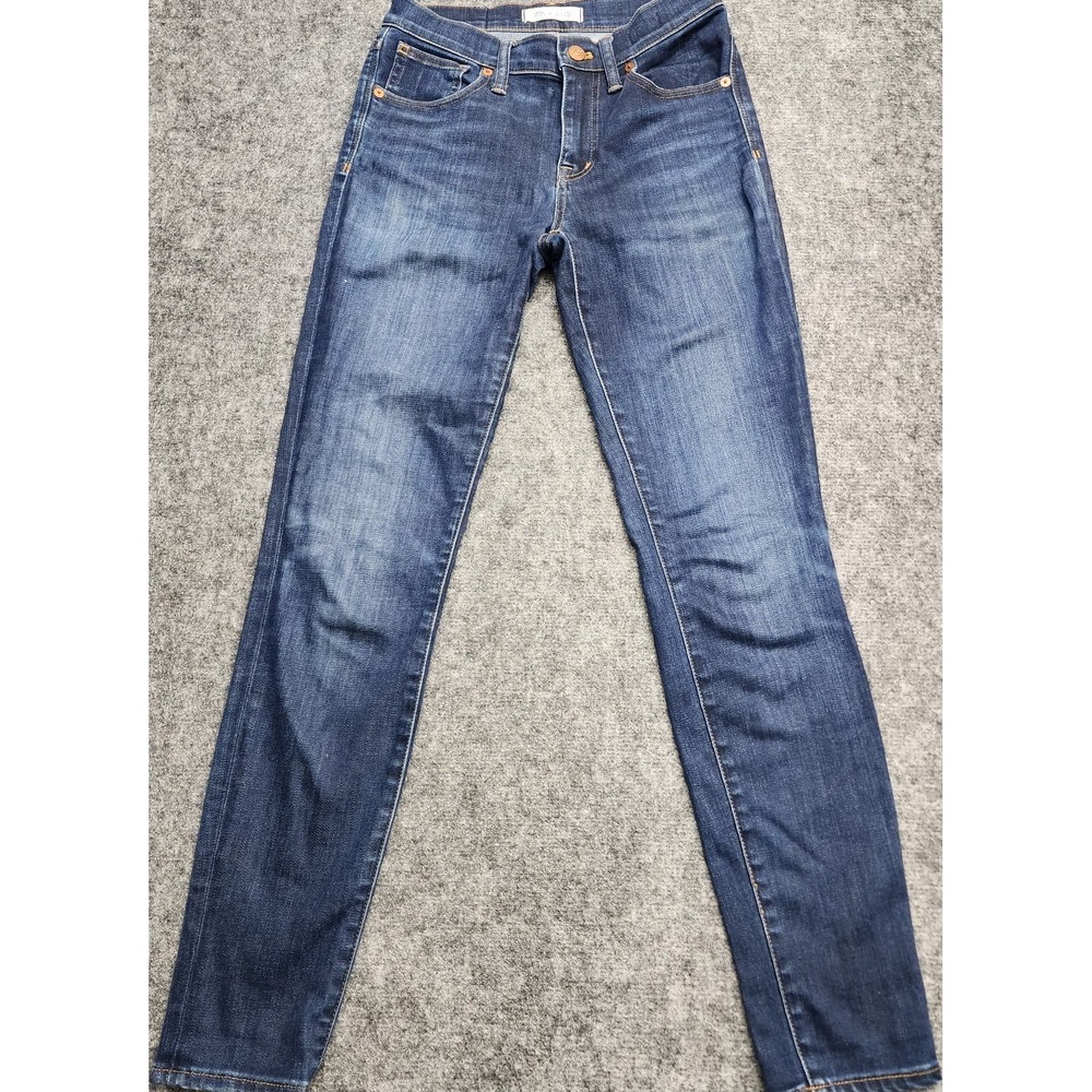 Madewell Womens Blue Denim Dark Wash‎ High Rise Skinny Jeans, 5-Pocket, 25